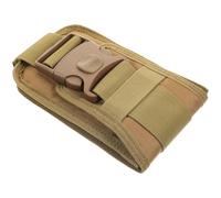 Pochette de Ceinture pour Téléphone Portable, Randonnée et Vélo | Fermeture par Bande, Boucle de Fixation, Rangement Organisé, Porte-carte Séparé, Kaki, Usage Extérieur