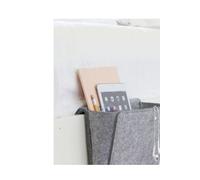 Kikkerland Pochette de chevet Cotta Petit modèle en laine gris – 22 x 28,2 x 4 cm