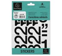 Exacompta Pochette de chiffres adhésifs 0-9 noirs – hauteur 50 mm
