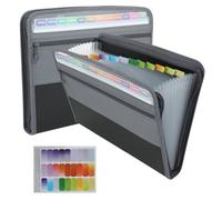 Pochette de classement à soufflets zippée - Organiseur de documents A4 multicouches haute capacité avec pochette de rangement
