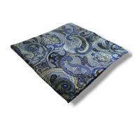Pochette de costume motif cachemire bleu royal - Élégance rétro et modernité