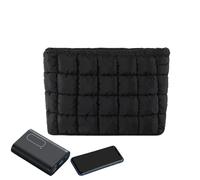 Pochette de couleur unie - Pochette de voyage matelassée | Porte-beauté tendance | Organiseur de rangement pour cosmétiques rempli de duvet - Organisation multi-articles texturée douce pour améliorer