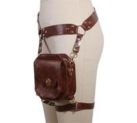 Pochette De Cuisse | Pochette de Jambe en Cuir PU Style Steampunk Industriel Rétro | Sac de cuisse pour les activités extérieures | pour la Gym le Voyage la Randonnée la Course à Pied le Travail l'Équ