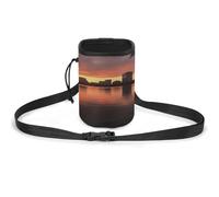 Pochette de friandises pour chien Boston Charles River City Skyline Sunset Dog Treat Training Pouch Pet Dog Out Sac ceinture de dressage Sac de dressage pour chien Sac de dressage pour chien, Boston