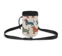 Pochette de friandises pour chien - Jolie pochette de dressage pour chien - Sac de dressage pour chien, Chiens Teckel mignons, Taille unique, Sac de dressage pour chien
