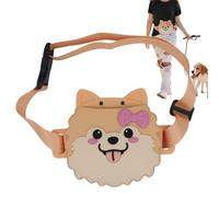 Pochette de friandises pour chien, sac de friandises pour chiot,Sac banane anti-fuite en forme de chien en silicone pour chat | Friandise pour chat avec ceinture réglable, sac d'entraînement à fermetu