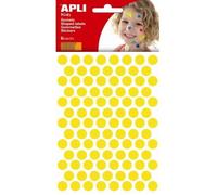 Pochette de gommettes - APLI - 528 - Jaune - Ø 10,5 mm - 6 feuilles - Adhésif permanent