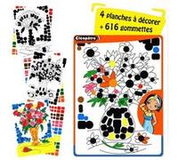 Pochette de gommettes - Planches à décorer - Fleurs - 616 gommettes - Cléopâtre