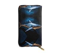 Pochette de grande capacité pour femme - Pour cartes de crédit, espèces, pièces de monnaie - Poche de rangement zippée - Portefeuille long en cuir Secrets of The Deep Forest, Noir , Taille unique