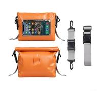 Pochette de Hanche Imperméable pour Leurre et Appâts | Fermeture roll-top scellée, protection totale contre pour la pluie, matériau PVC pour robuste, idéal pêche et kayak(Orange)