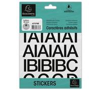 Exacompta Pochette de lettres adhésives A-Z noires Hauteur 30 mm