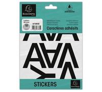 Exacompta Pochette de lettres adhésives A-Z noires, hauteur 60 mm