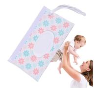 Pochette de lingettes humides réutilisable, porte-lingettes pour bébé - Sac de lingettes humides résistantes à l'eau | Pochette à lingettes avec dragonne, design de style bohème, rechargeable pour les