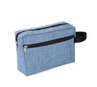 Pochette de lingettes pour bébé - Portable - Double couche - Pour femme et homme - Sac de maquillage numérique multifonction - Sac de rangement de voyage - Trousse de toilette, bleu ciel, Taille