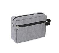 Pochette de lingettes pour bébé - Portable - Double couche - Pour femme et homme - Sac de maquillage numérique multifonction - Sac de rangement de voyage - Trousse de toilette, gris, Taille unique