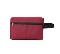 Pochette de lingettes pour bébé - Portable - Double couche - Pour femme et homme - Sac de maquillage numérique multifonction - Sac de rangement de voyage - Trousse de toilette, Rouge, Taille unique
