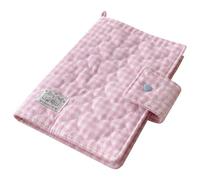 Pochette de Livre A5 en Tissu à Carreaux, Protection | Housse Amovible Rose, Format Adapté aux Carnets et Agendas, Pratique pour Paquet à Main et Usage Quotidien
