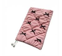 Pochette de livre A5, pochette matelassée bouffante avec carnet doublé, ensemble journaux en cuir PU imperméable, nœud(Pink)