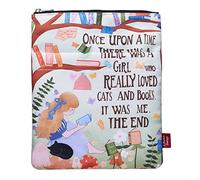 Pochette de livre avec fermeture éclair, Once Upon a Time There was a Girl Who Loved Cats and Books, Cute Book Lovers, 27,9 x 21,6 cm