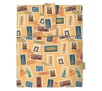 POCHETTE DE LIVRE Couverture de livres, pour livre broché, tissu lavable,imperméable,protecteur de livre - rembourré, housse de protection pour tablette pour adulte (TIMBRES)
