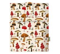POCHETTE DE LIVRE Couverture de livres, pour livre broché, tissu lavable,imperméable,protecteur de livre - rembourré, housse de protection pour tablette pour adulte (Champignon)