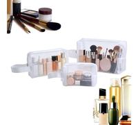 Pochette de Maquillage en 3 Pièces Accessoires Portables À Fermeture Éclair