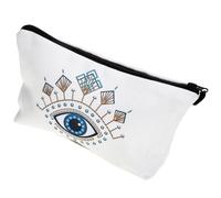 Pochette de Maquillage Evil Eye Polyester, Trousse de Toilette Ado Fille | Pochette Tissus, Trousse de Beauté, Fermeture Zip Sécurisée, Format Compact pour Voyage et Bureau