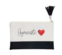 Pochette de Maquillage maniques Taperso Noire avec Motif Gymnaste Coeur