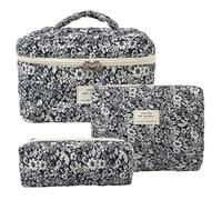 Pochette De Maquillage Matelassée Grande Trousse de Toilette en Coton
