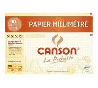 Pochette de papier millimétré A4 - CANSON - 12 feuilles - 90 g/m² - Format A4 21 x 29,7 cm - Couleur bistre