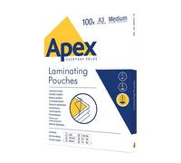 Pochette de plastification Apex A3 2 x 115 µ brillantes Boîte de 100