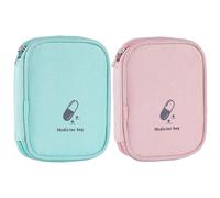 Pochette de premiers secours, 2 pièces, sac de premiers secours, petit sac d'urgence en tissu Oxford imperméable, pochette vide portable légère 5x4x1 pour le camping, la randonnée, les voyages, la ma