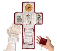 Pochette de Prière Catholique, Sac de Prière Catholique à Emporter, Objet de pour Usage Personnel, Cadeau Religieux, Cadeau Chrétien pour Baptême, Première Communion, Symbole de Foi