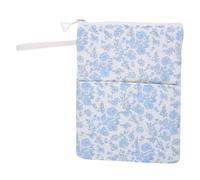 Pochette de Protection pour Livres A5 Fleurie Bleue en Polyester | Doublure Douce, Fermeture Zippée, Rangement Rapide, pour Journaux A5 et Documents Compacts