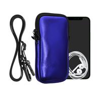 kwmobile Housse de Protection Universelle pour Smartphone XXL - 7" - Pochette Protection téléphone Portable en néoprène avec Collier Ajustable - Bleu foncé métallique
