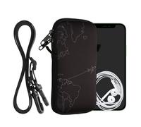 kwmobile Housse de Protection Universelle pour Smartphone XL - 6,7/6,8" - Pochette Protection téléphone Portable en néoprène avec Collier Ajustable - Blanc-Noir