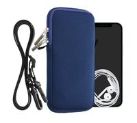 kwmobile Housse de Protection Universelle pour Smartphone XXL - 7" - Pochette Protection téléphone Portable en néoprène avec Collier Ajustable - Bleu foncé