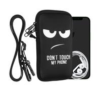 kwmobile Housse de Protection Universelle pour Smartphone L - 6,5" - Pochette Protection téléphone Portable en néoprène avec Collier Ajustable - Blanc-Noir