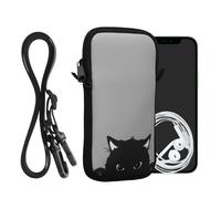 kwmobile Housse de Protection Universelle pour Smartphone XL - 6,7/6,8" - Pochette Protection téléphone Portable en néoprène avec Collier Ajustable - Gris-Noir