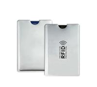 Pochette de protection RFID pour cartes de crédit avec technologie anti-écrémage, pochette de sécurité fine pour carte d'identité, portefeuille portable, durable, pour homme et femme, Argenté, Moderne
