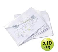Rapesco 1817 ECO Pochette à Bouton Pression, A3, Transparent, Lot de 10
