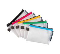 Pochette de rangement à fermeture éclair A6 Exacompta coloris assortis - Lot de 5