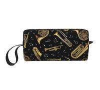 Pochette de rangement compacte avec impression d'instruments de musique, sac de transport minimaliste, grande capacité pour le transport de protection