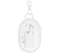 Pochette de rangement de câble de données avec mousqueton, double fermeture éclair transparente pour câble USB, cordon de casque, blanc, 説明を参照してください, Voir description