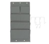 Pochette de Rangement de Porte 4 Couches 5 Compartiments en Toile 600d | Suspendre Derrière la Porte, Rangement Suspendu Multi-compartiments, Gris