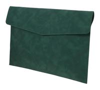 Pochette de Rangement Documents A4 en Simili Cuir Vert Pliable