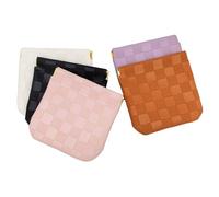 Pochette de Rangement en Cuir à Fermeture à Pression 5 pièces 4, 7x4, 7 Pouces Petite Trousse de Maquillage en PU Petites Pochettes Portables pour Porte-Monnaie Rouge lèvres Accessoires cosmétiques s
