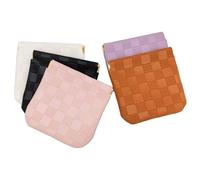 Pochette de Rangement en Cuir à Fermeture à Pression, 5 pièces, Petite Trousse de Maquillage en PU 4, 7x4, 7 Pouces, Petites Pochettes Portables pour Porte-Monnaie, Rouge lèvres, Accessoires