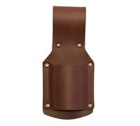 Pochette de rangement en cuir synthétique avec entrée ouverte moulée, panneaux latéraux à rivets, 17,8 x 7,6 cm pour tâches de chantier, outils, ceinture, accessoire de charpentier, pochette de
