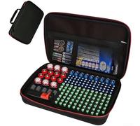 Pochette de rangement en EVA avec intérieur doublé pour piles AAA AA 9 V CR2016 CR2025 LR44 - Peut contenir plus de 200 unités - Testeur intégré